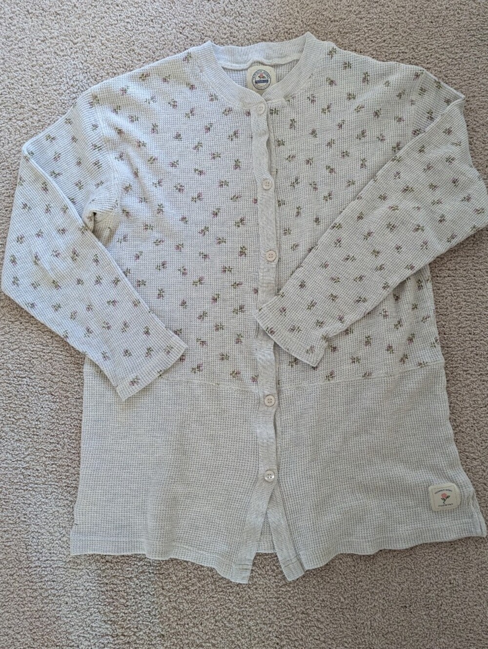 Vintage Victoria's Secret Country Button Up Floral Thermal